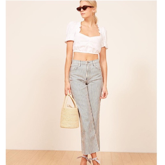 Reformation Denim - Reformation Stretch Flood Jeans Fiji Stripe